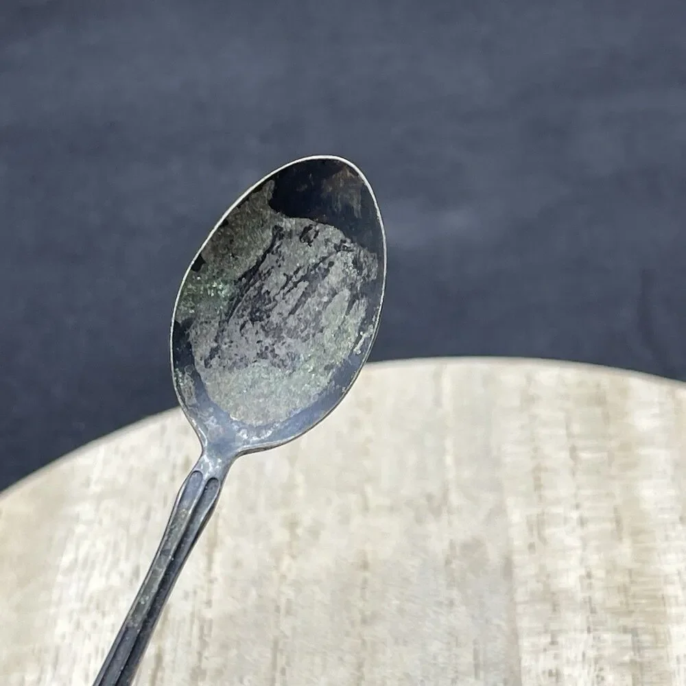 VTG ATQ EX. PRNS. Sweden Silver Plate Collector Souvenir Spoon Patina Tarnished